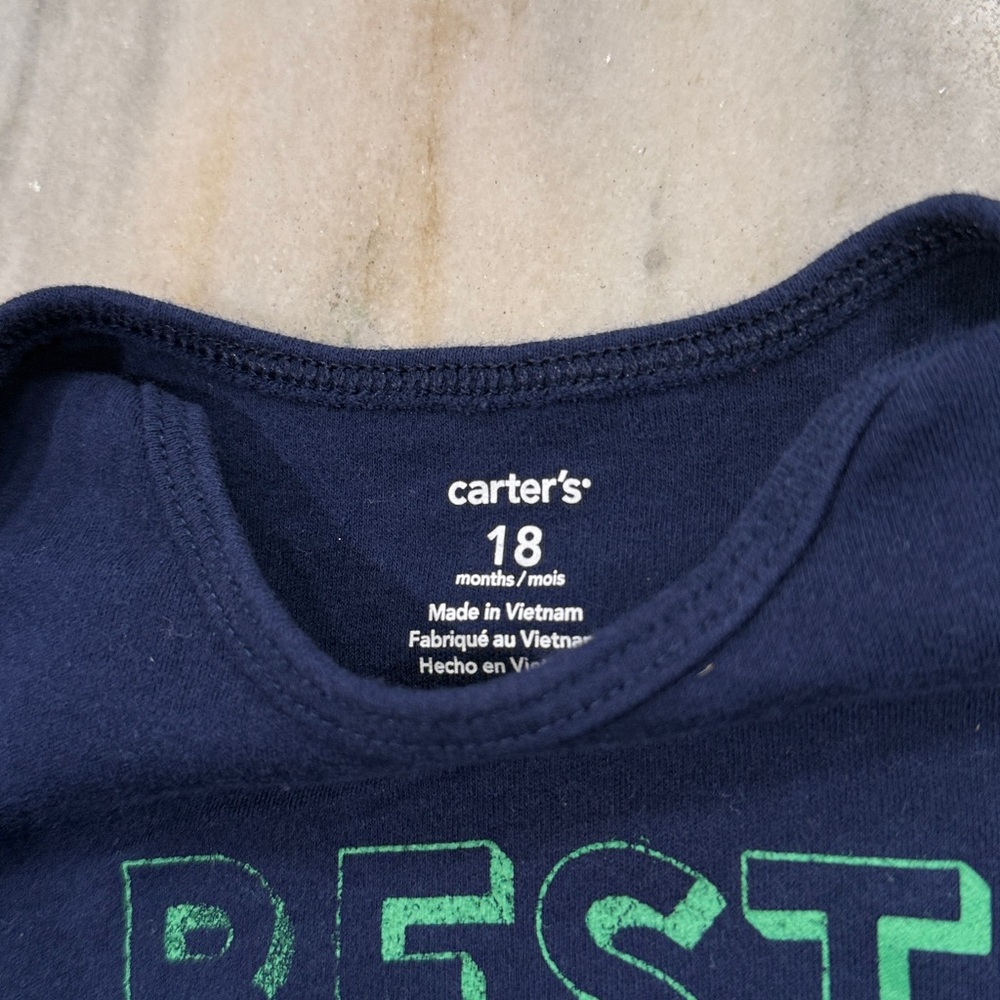 Carter's Navy Bodysuit with Colorful 'Best Little Bro Ever' Print - Picture 2 of 6